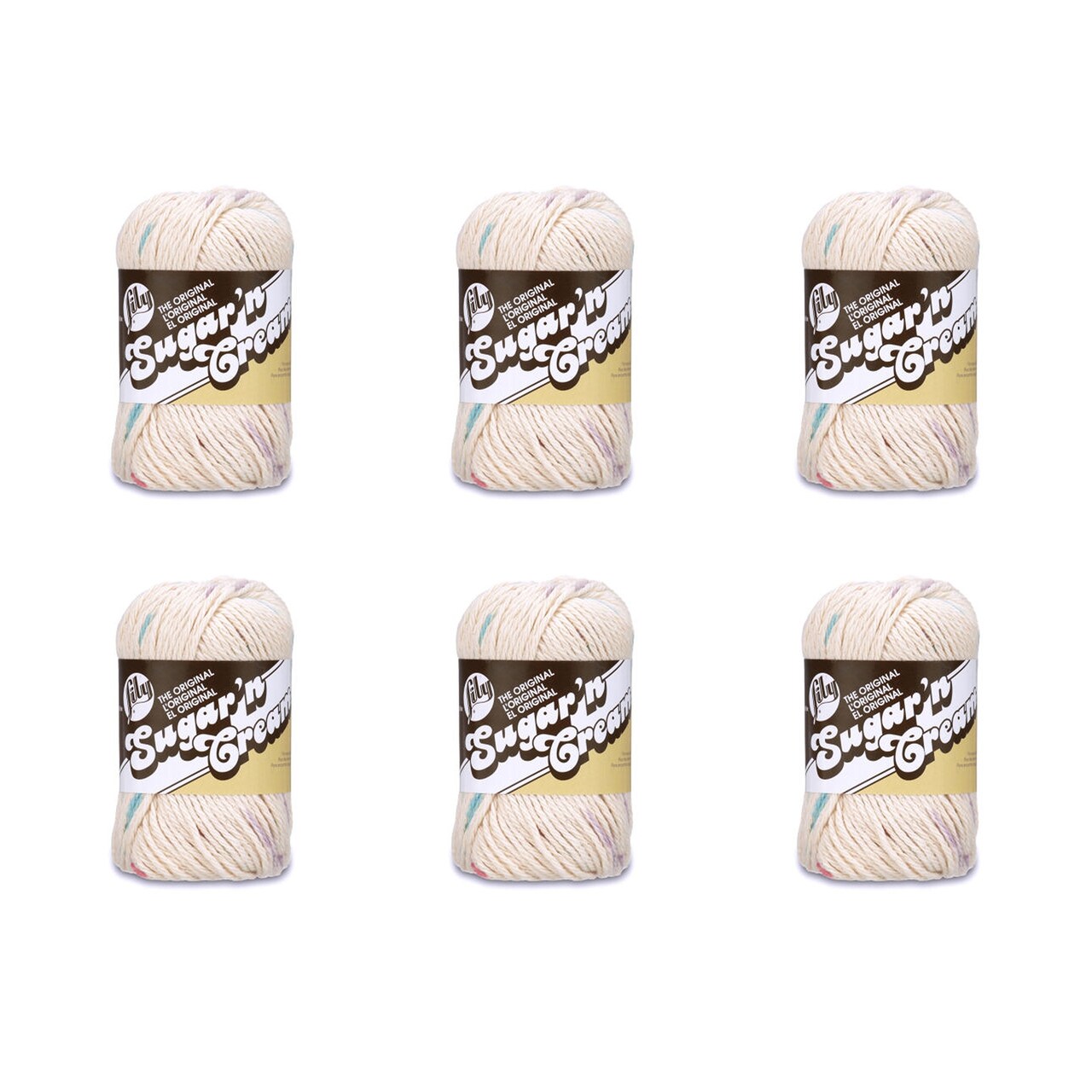 Lily Sugar'N Cream Potpourri Print Yarn - 6 Pack of 57g/2oz - Cotton - 4 Medium (Worsted) - 95 Yards - Knitting/Crochet